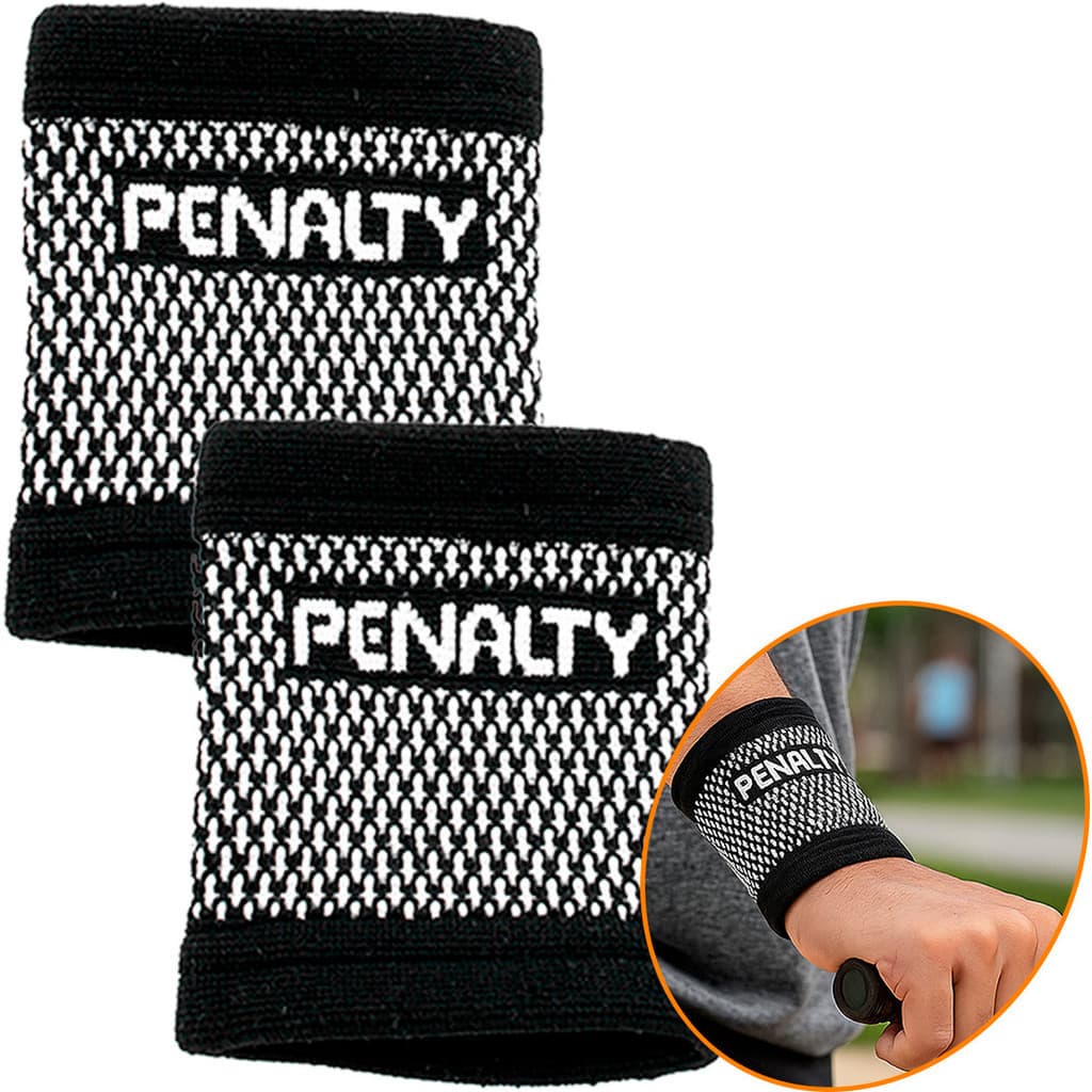 Munhequeira Penalty Par Esportiva Elastica Compressão P/ Beach Tennis Tenis Ciclismo Academia