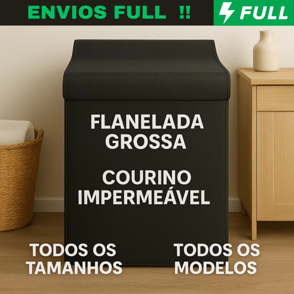 Capa Maquina de Lavar Electrolux Brastemp Consul todos 10 11 12 13 14 15 16 17 18kg Protege Contra Sol Chuva Vento