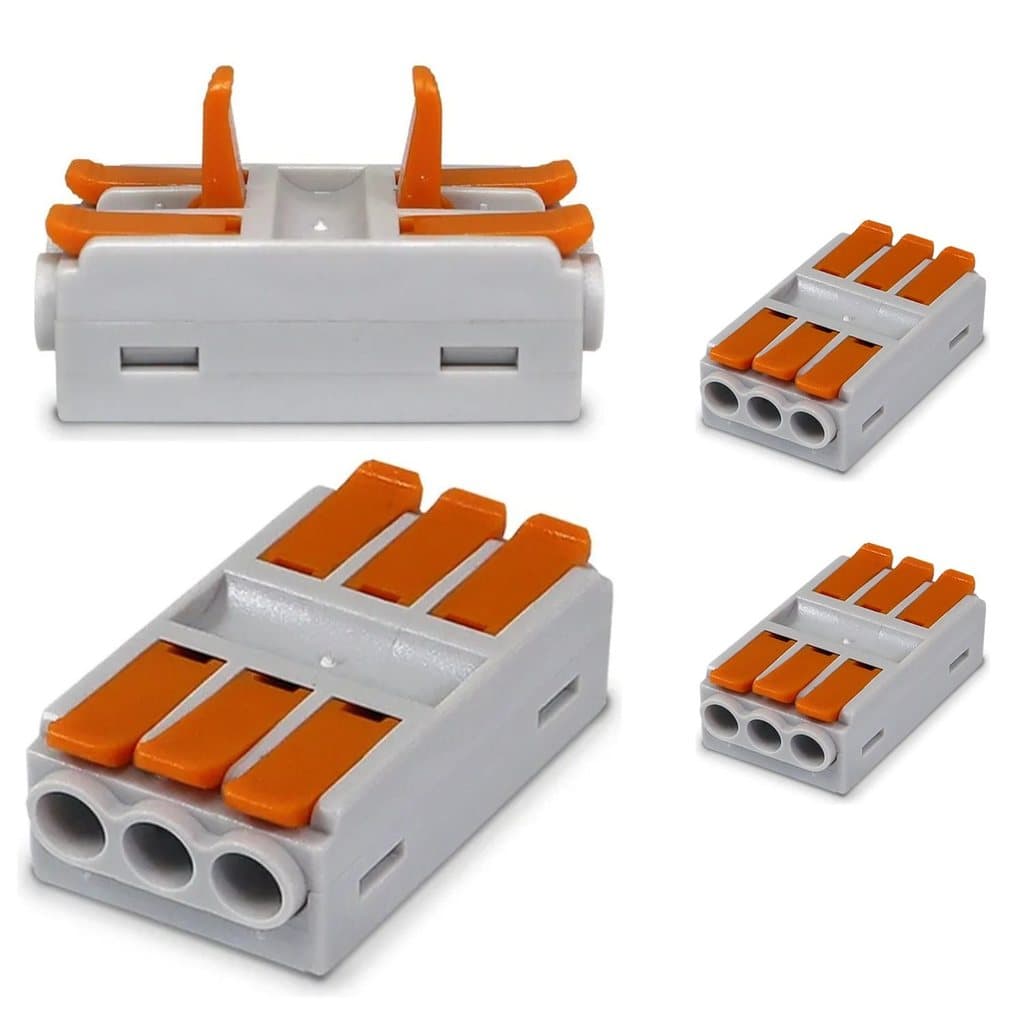Kit 2 Pçs Conector De Emenda Chuveiro Kv226 3 Vias 6,0mm 41a