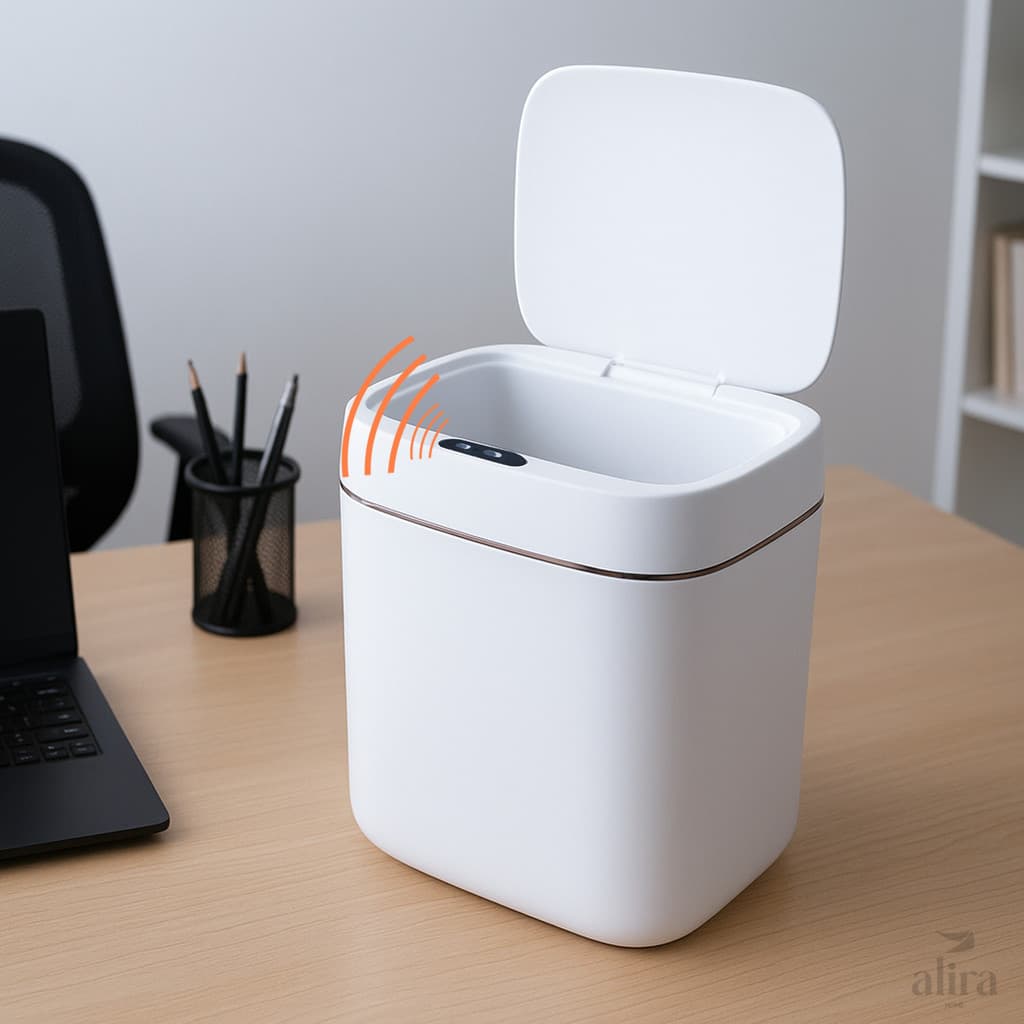 Lixeira Inteligente Quadrada 12L com Sensor Automático – Alira Home
