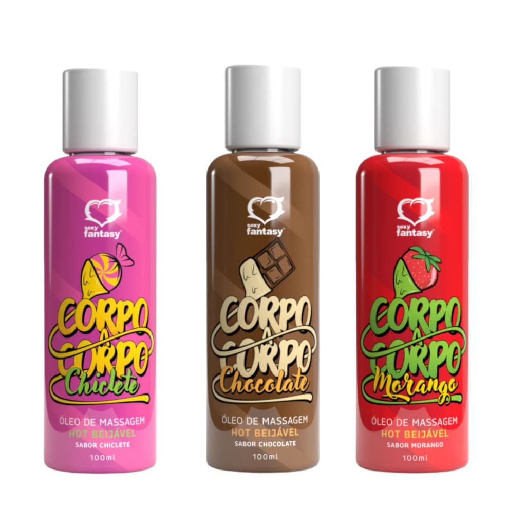 Oleo de Massagem Térmico Beijável Corpo a Corpo Comestível Sexy Fantasy