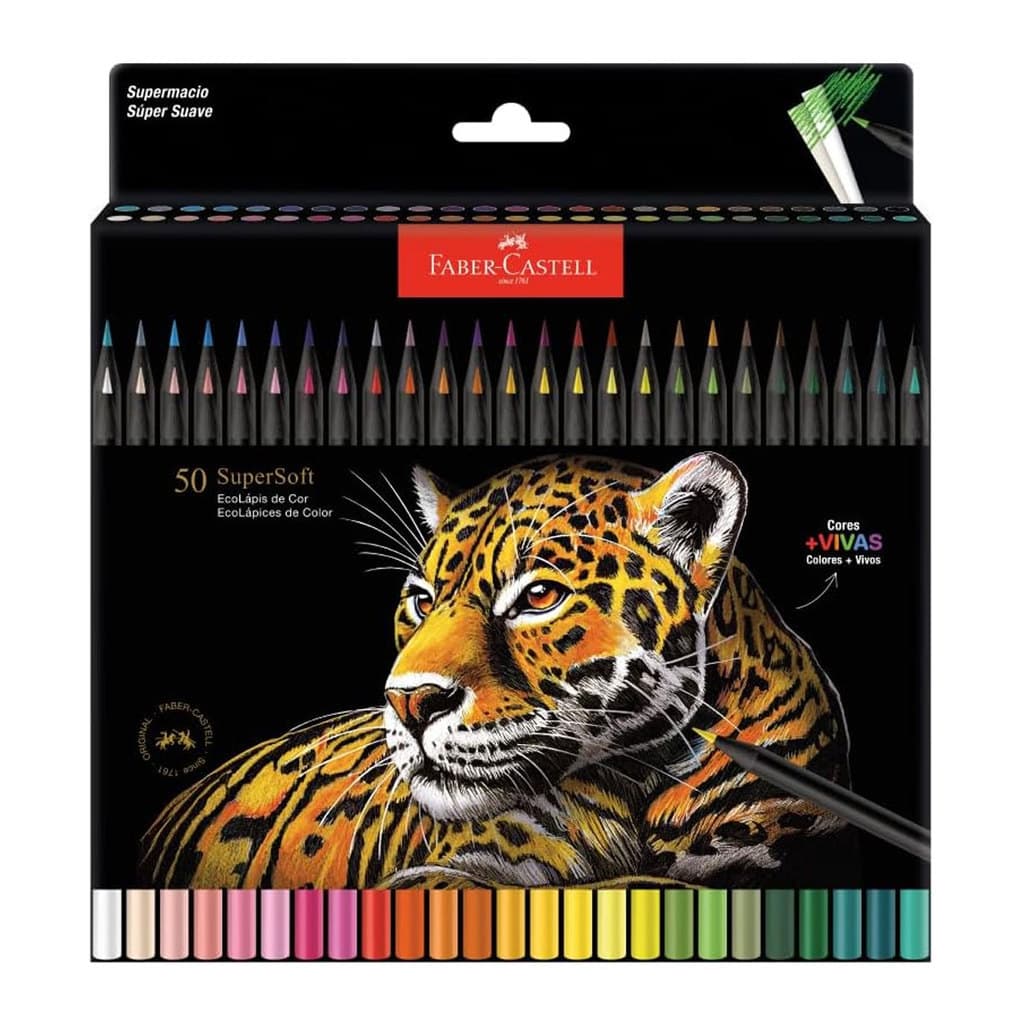 Lápis de cor SuperSoft 50 cores 210750 Faber-Castell