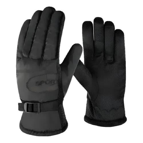 Luva Impermeável Antiderrapante Motoqueiro Forrada Para Frio Preto Único