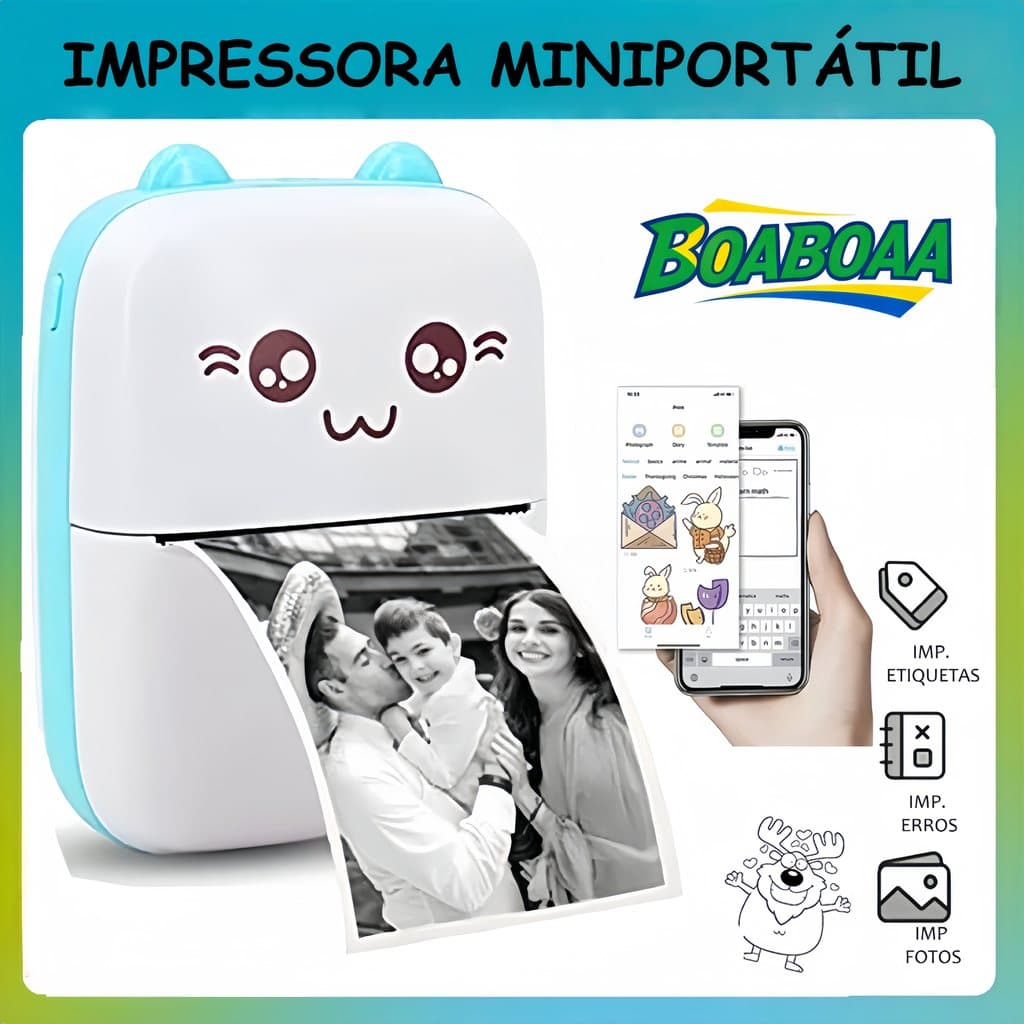 Mini Impressora Térmica Printer Etiquetadora Portátil Bluetooth Sem Fio Foto Nota Imagem Para Xiaomi
