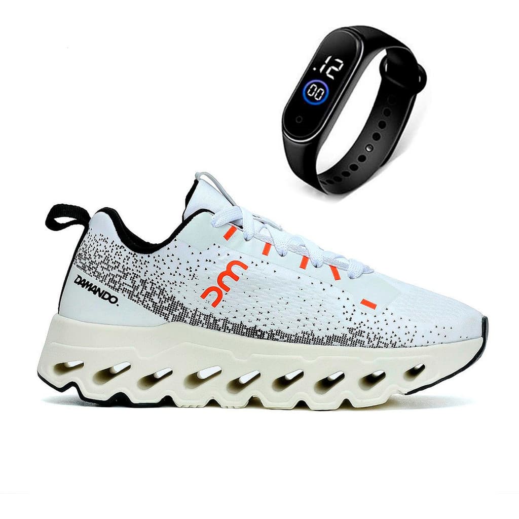 Tênis Masculino Caminhada Esportivo Alta performance Dm Damando SpintMax +Relogio