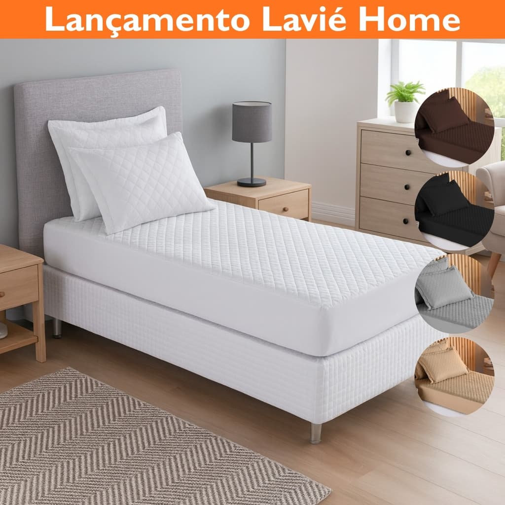 Capa de Colchão Impermeável Solteiro Protetor Com Elástico Segura Xixi Anti Líquidos A Prova De Água