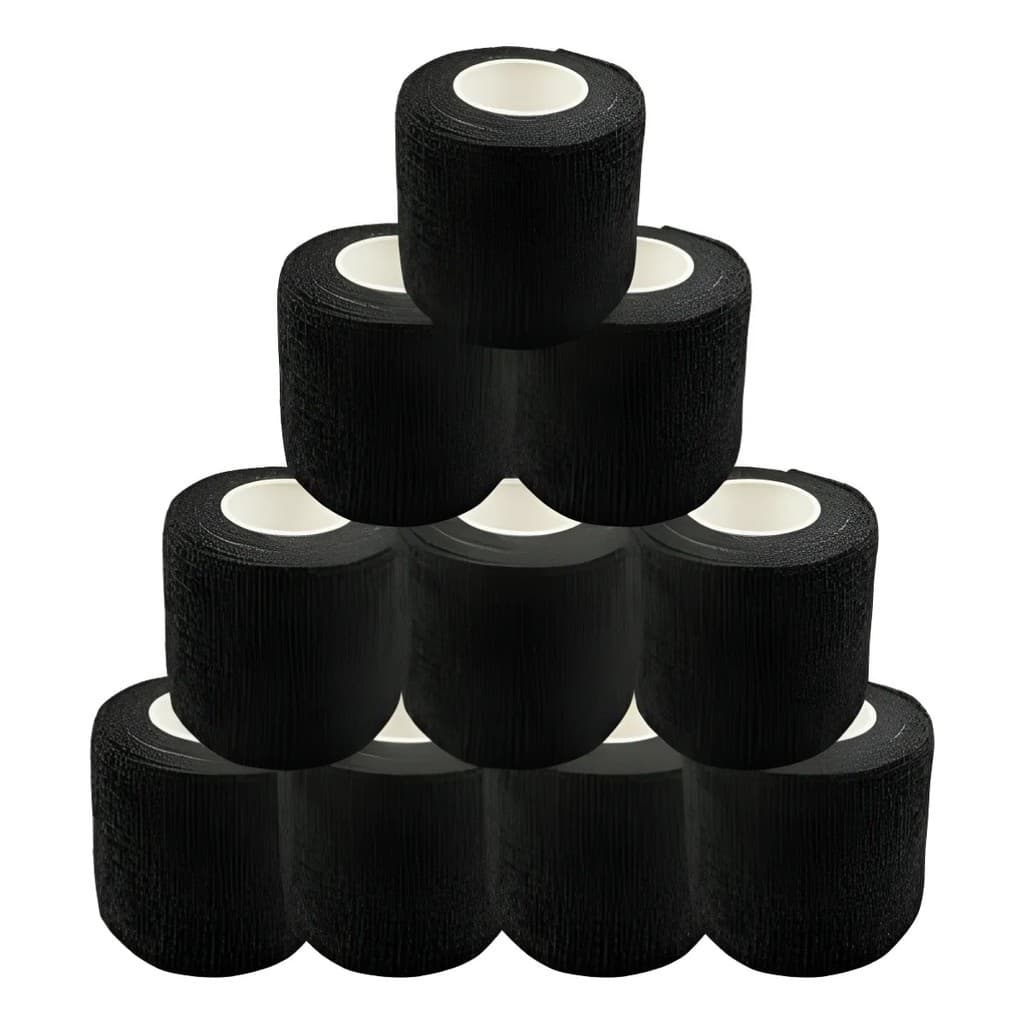 Bandagem Para Biqueira Tatuagem Kit 10 Rolos Tattoo 5 Metros Adesiva Cor Lisa Preto Azul Rosa Verde
