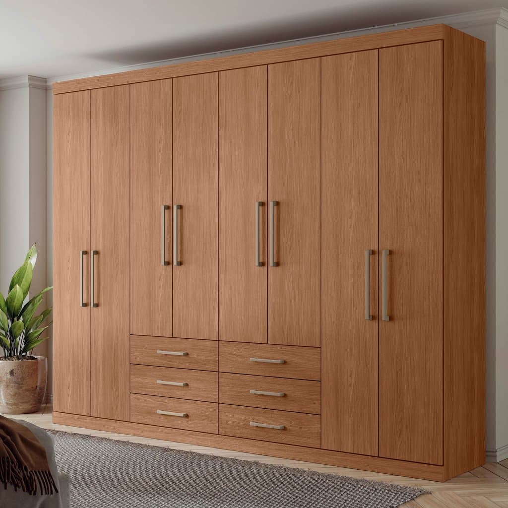 Guarda Roupa Casal 8 Portas 6 Gavetas Master Jatoba