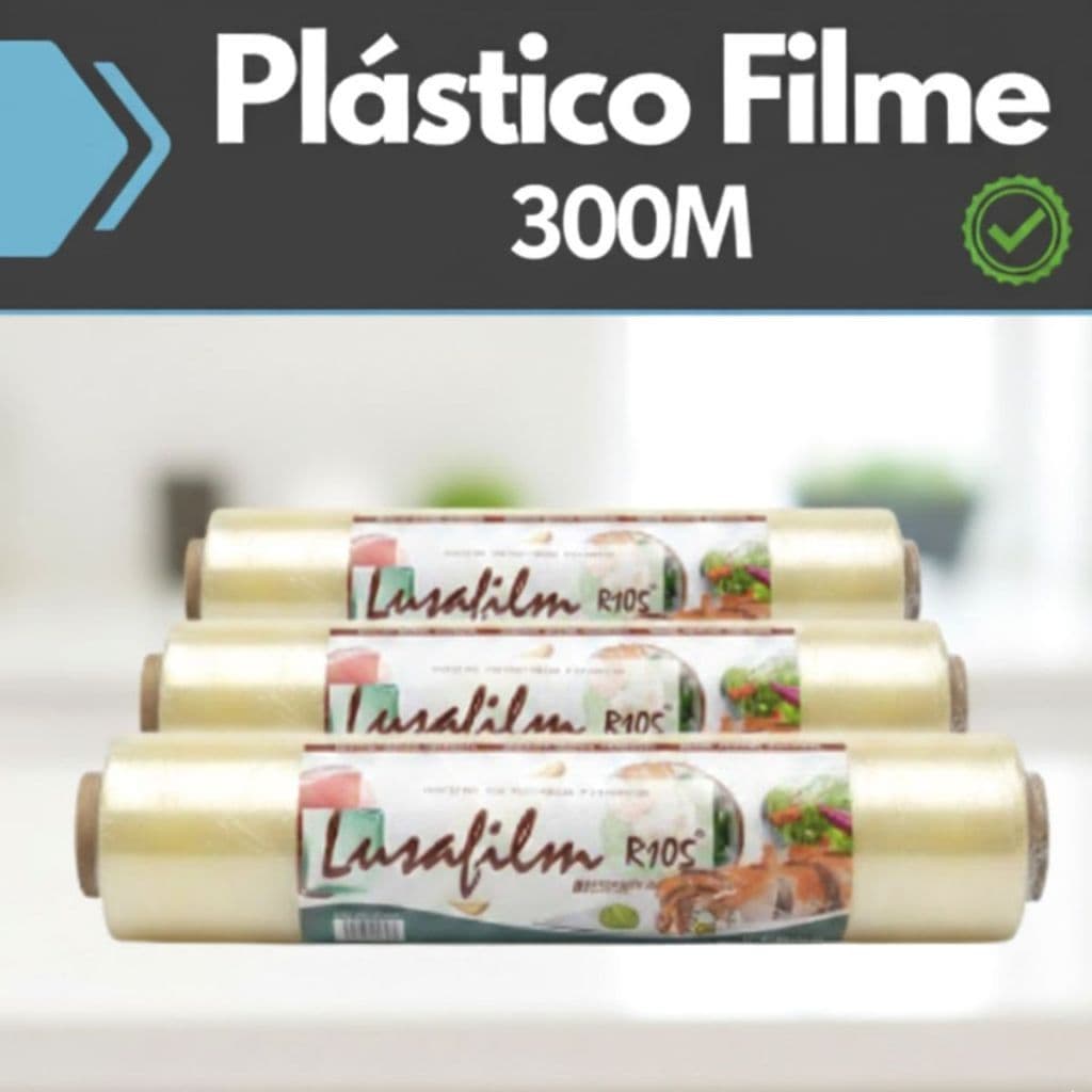 Kit Até 3 Rolos Plástico Filme PVC 28cm x 300m – Embalar, Proteger e Conservar Alimentos com Facilidade