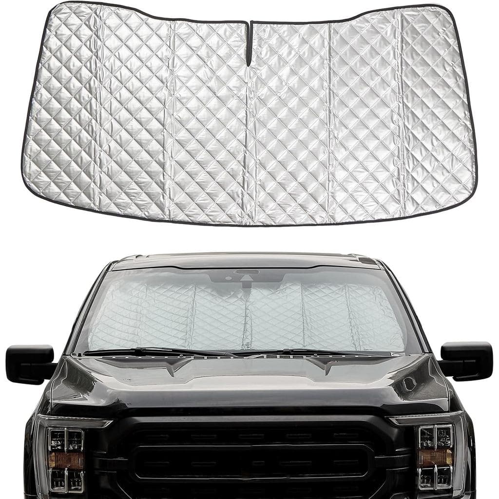 Protetor Solar para Para-brisa JOYTUTUS, Compatível com Ford F150 2015-2024, Protetor Solar Dobrável para Janela Frontal