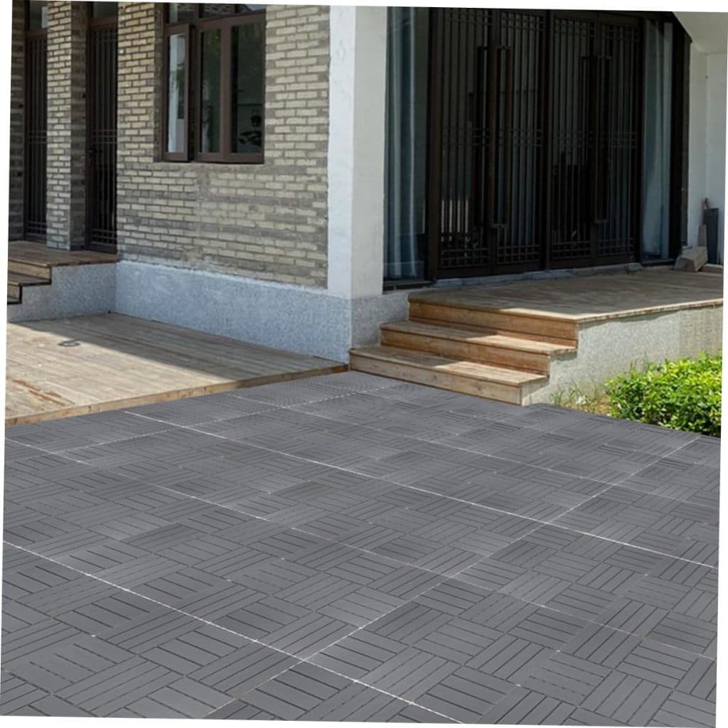 Kit Deck Modular Plástico Listrado 30x30cm Cor Cinza Claro