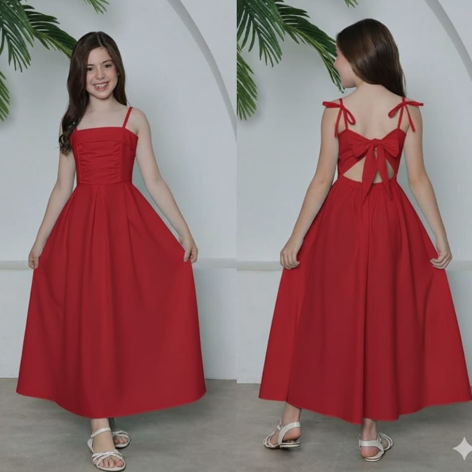 VESTIDO FEMININO LONGO PARA MENINAS JUVENIL FRAN