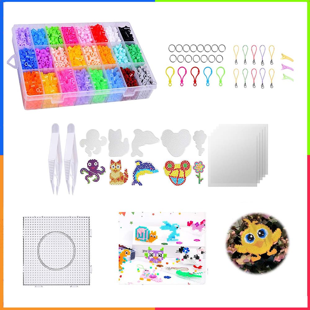 Conjunto de contas (7.300 contas) Brinquedo educativo infantil Combinável livremente