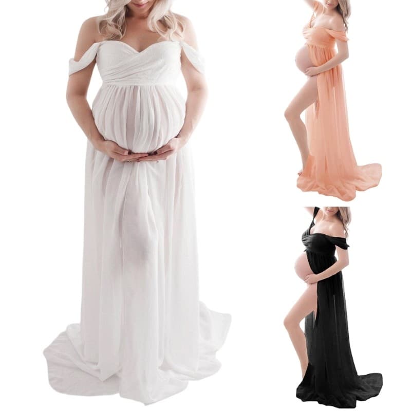 Vestido De Maternidade Respirável EC Para Fotografia De Poliéster Macio De Sessão De Fotos