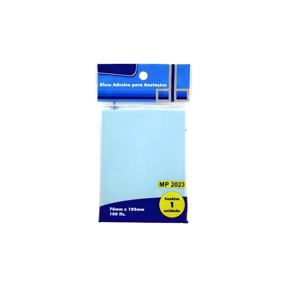 BLOCO ADESIVO ANOTAÇÃO AZUL 1 X 100 75 MM X 75 MM