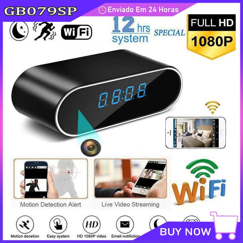 Relógio De Mesa Espião Com Câmera Wi-fi E 1080P Oculta Relógio Sem Fio