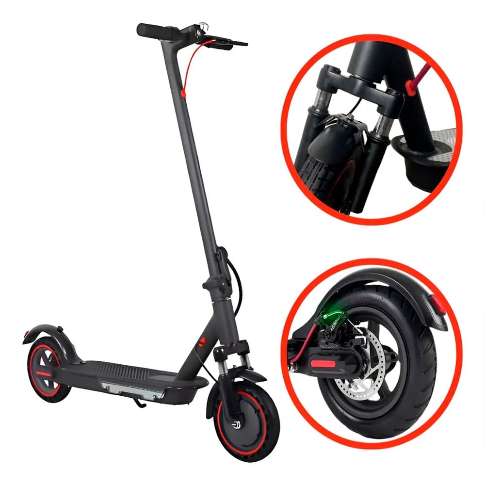 Patinete Elétrico Adultos 500w Profissional 150Kg C/Conexão APP Bluetooth Freios a Disco Luz LED