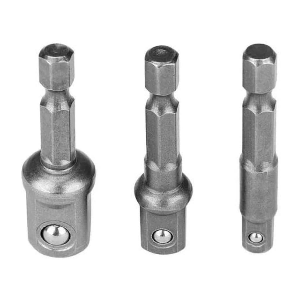 Kit 3 Peças Adaptador Soquete para Parafusadeira