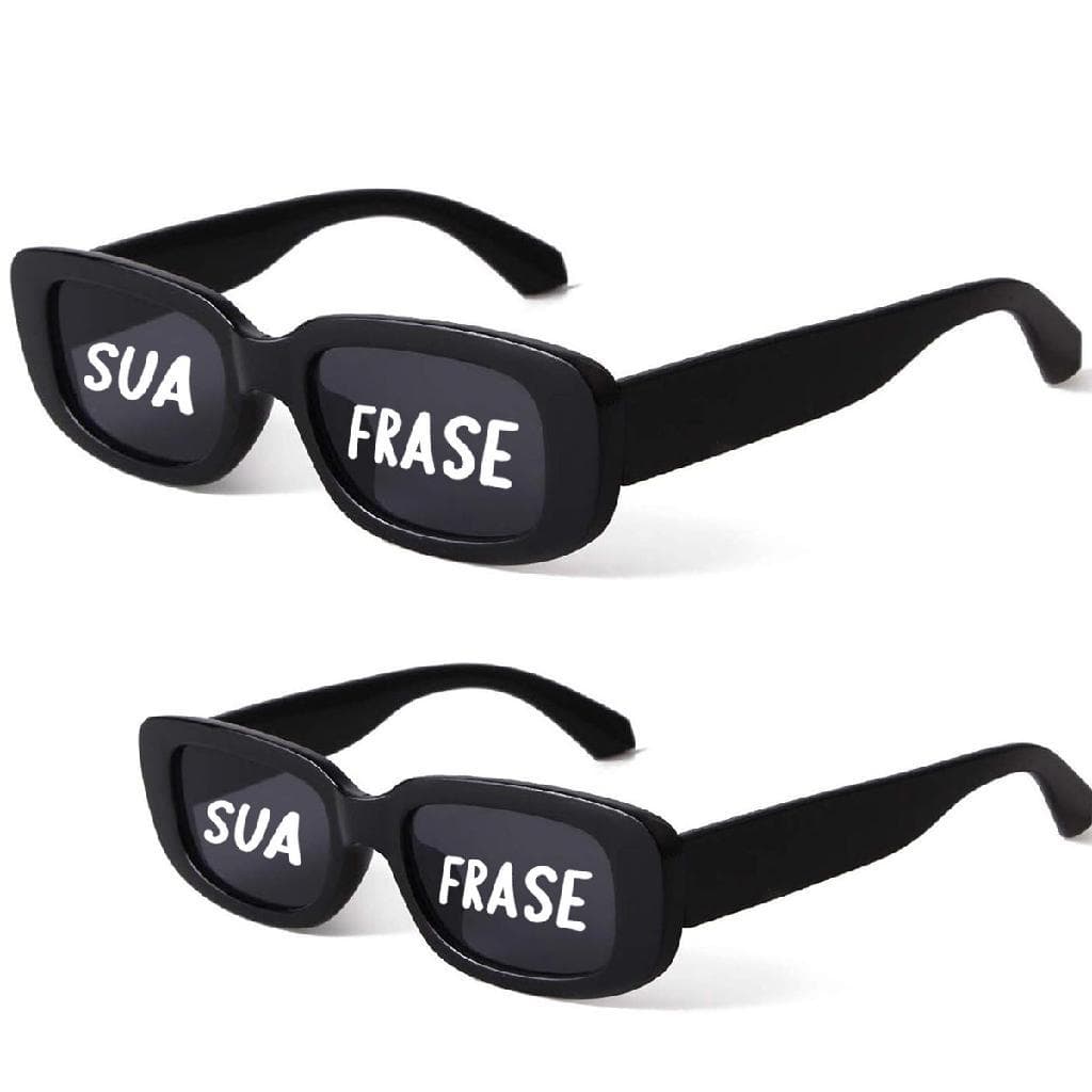 2 Óculos Retro Black Sua Frase Festa Balada Evento Anos 80