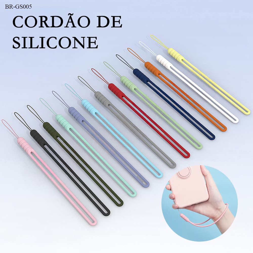 Silicone Mobile Phone Lanyard Anel Anti-perda Corda de Pulso Para Telemóvel GS006