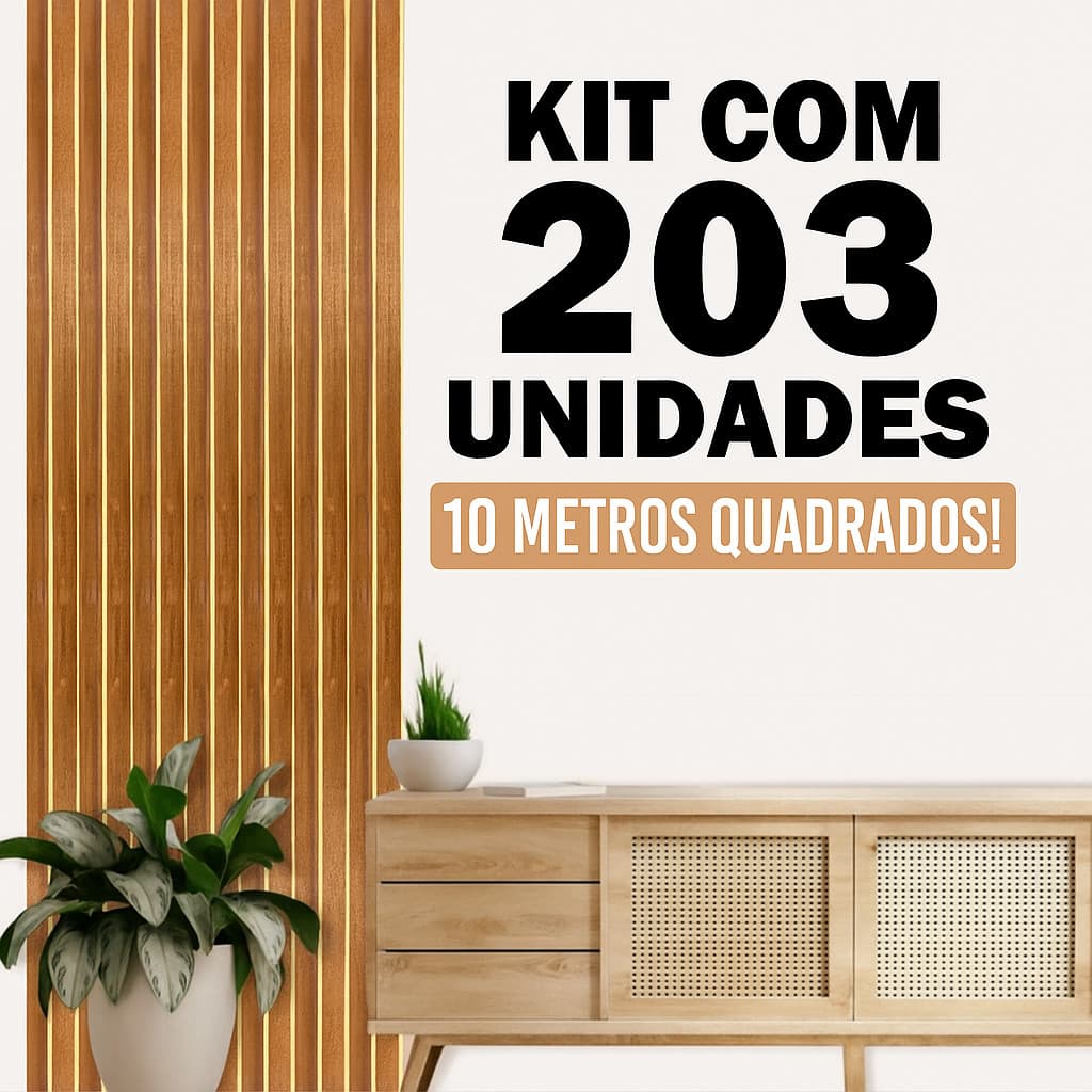Kit 203 10M² Placas Ripadas Autocolantes em MDF Premium para Decoração(ENVIO IMEDIATO)