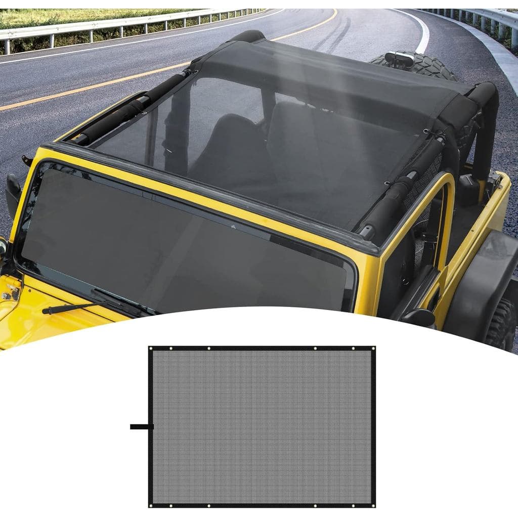 Para Toldo Superior Jeep TJ, Toldo Superior em Malha com Proteção UV Compatível com Jeep Wrangler TJ 1997 1998 1999 2000