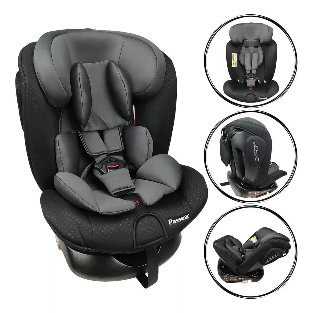 Cadeira Infantil P/ Carro L`Unica 360º 0-36kg Preta -Passear