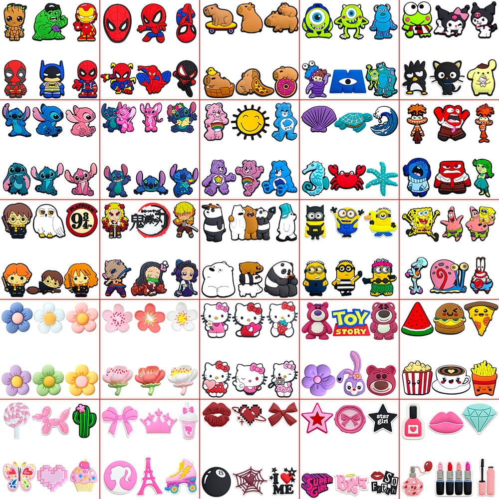 100 Conjuntos De Decorações MEIDJ Amuletos De Sapato 6 Peças Acessórios De PVC Com Botão