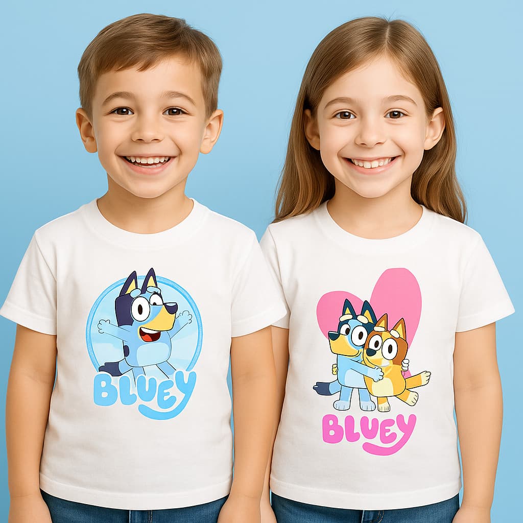 Camiseta Infantil Bluey Blusa T- Shirt Menina Menino Unisex