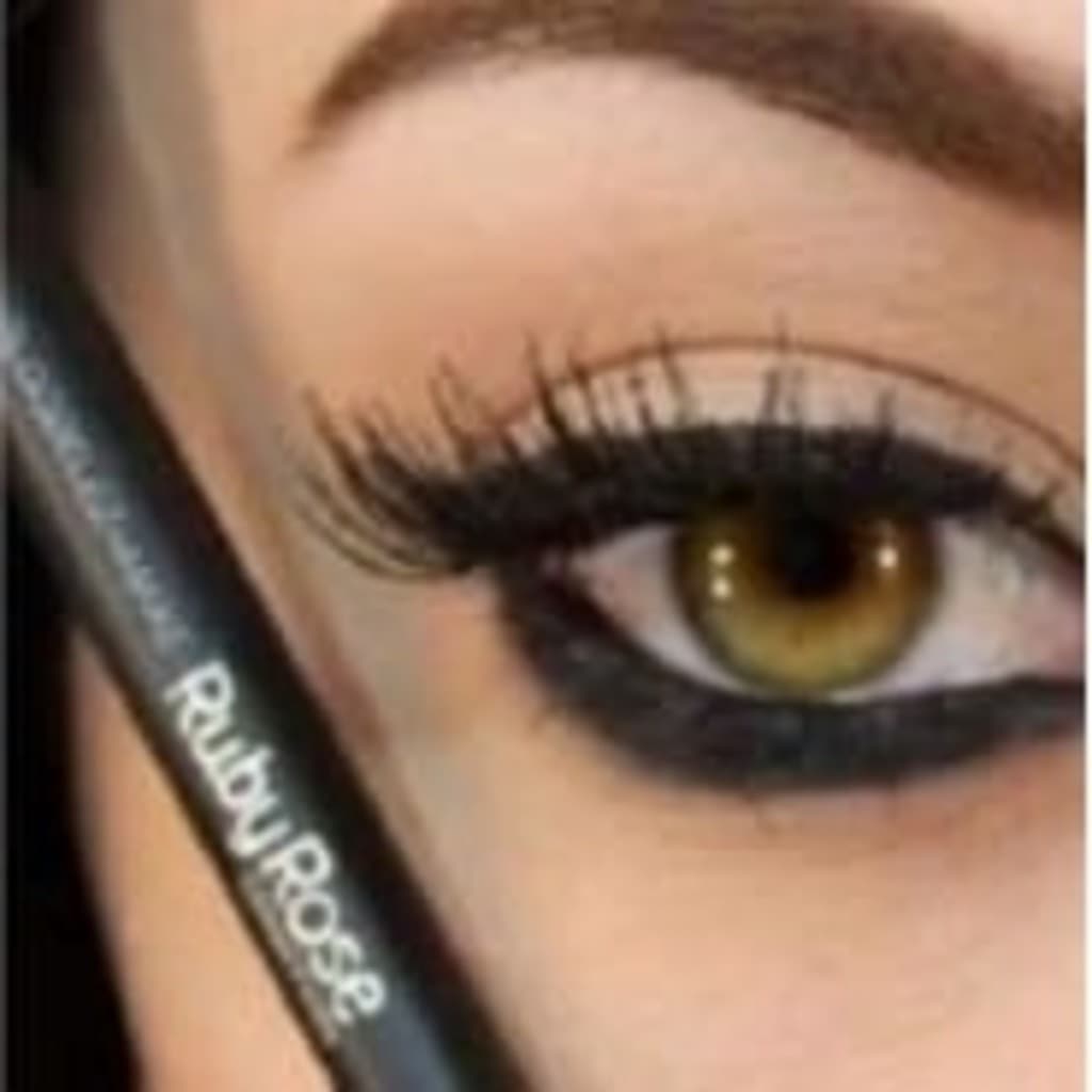 Lápis de Olho Delineador A Prova D'Água Preto Lapis Carbon Black Alta Pigmentação Ruby Rose HB-050