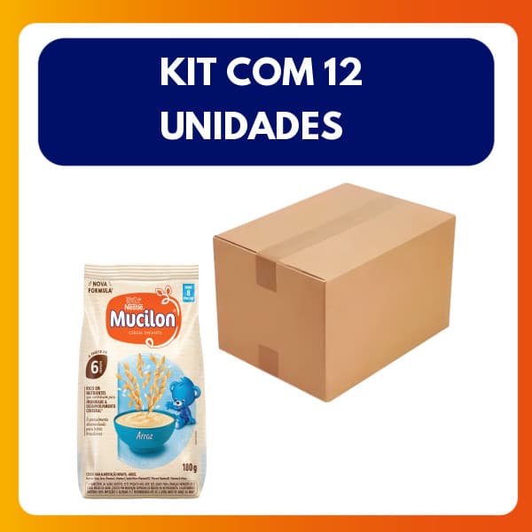 Kit com 12  Cereal Infantil Mucilon 180g Pacote Arroz