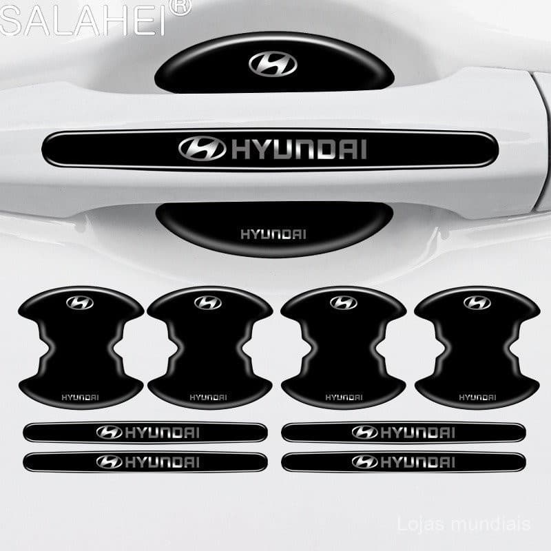 Para Hyundai Tucson I30n I35 Accent Veloster Solaris Kona Elantra Protetor de Cobertura de Maçaneta de Carro Adesivo HO5
