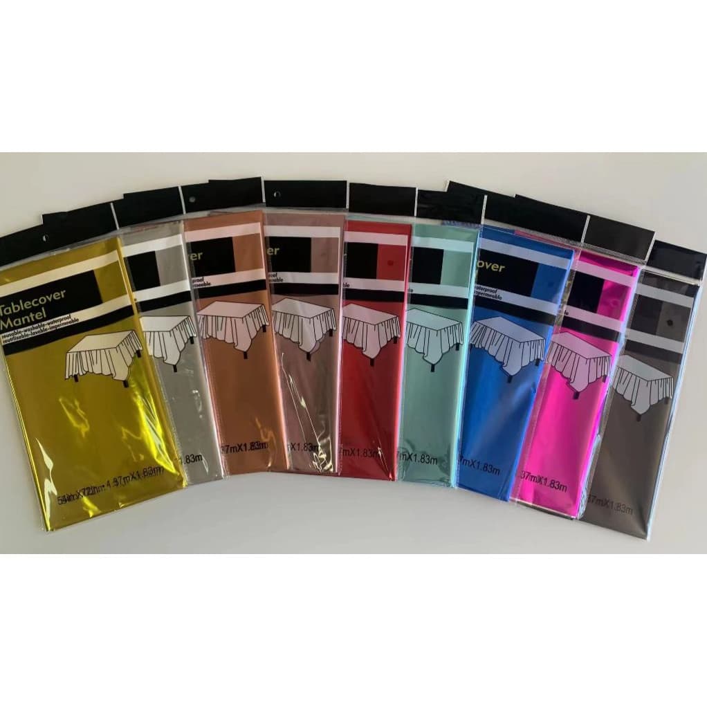 Kit 2 Toalhas de Mesa Metalizado Cobre Plástico Para Decoração de Festas 137x183cm