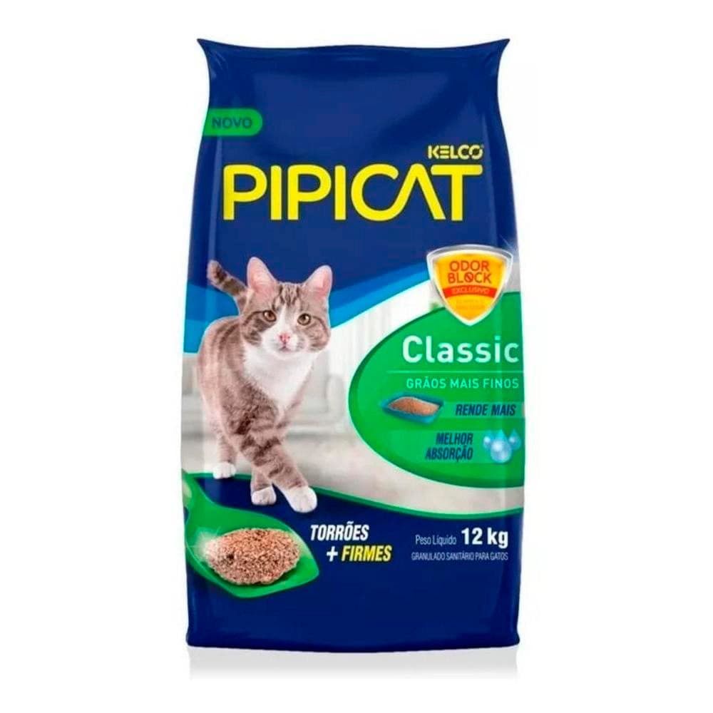 Areia para Gato Classic 12kg Pipicat
