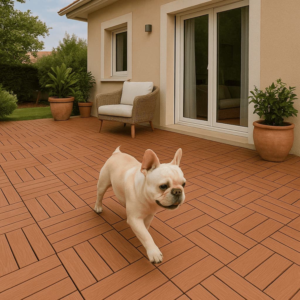 Kit Deck Modular  30x30cm Encaixe Rápido Antiderrapante Estilo Madeira Rustica