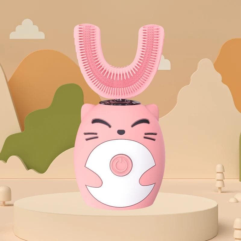 Escova de Dentes Elétrica 360 Graus para Crianças, Escova Sônica Inteligente em Forma de U, Ultrassônica, Clareadora de 