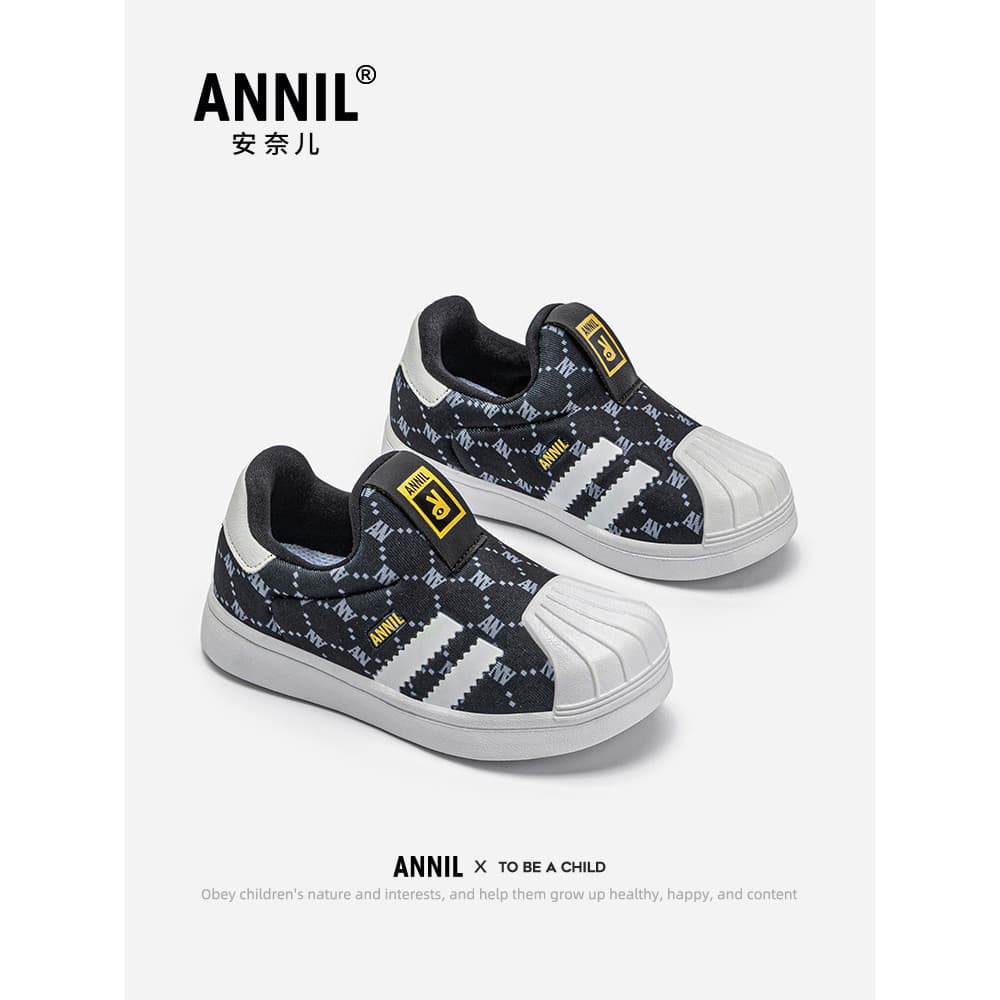 Annel meninos deslizamento-On tênis 2026 novo estilo primavera verão meninos concha Toe tênis sola macia sapatos infanti