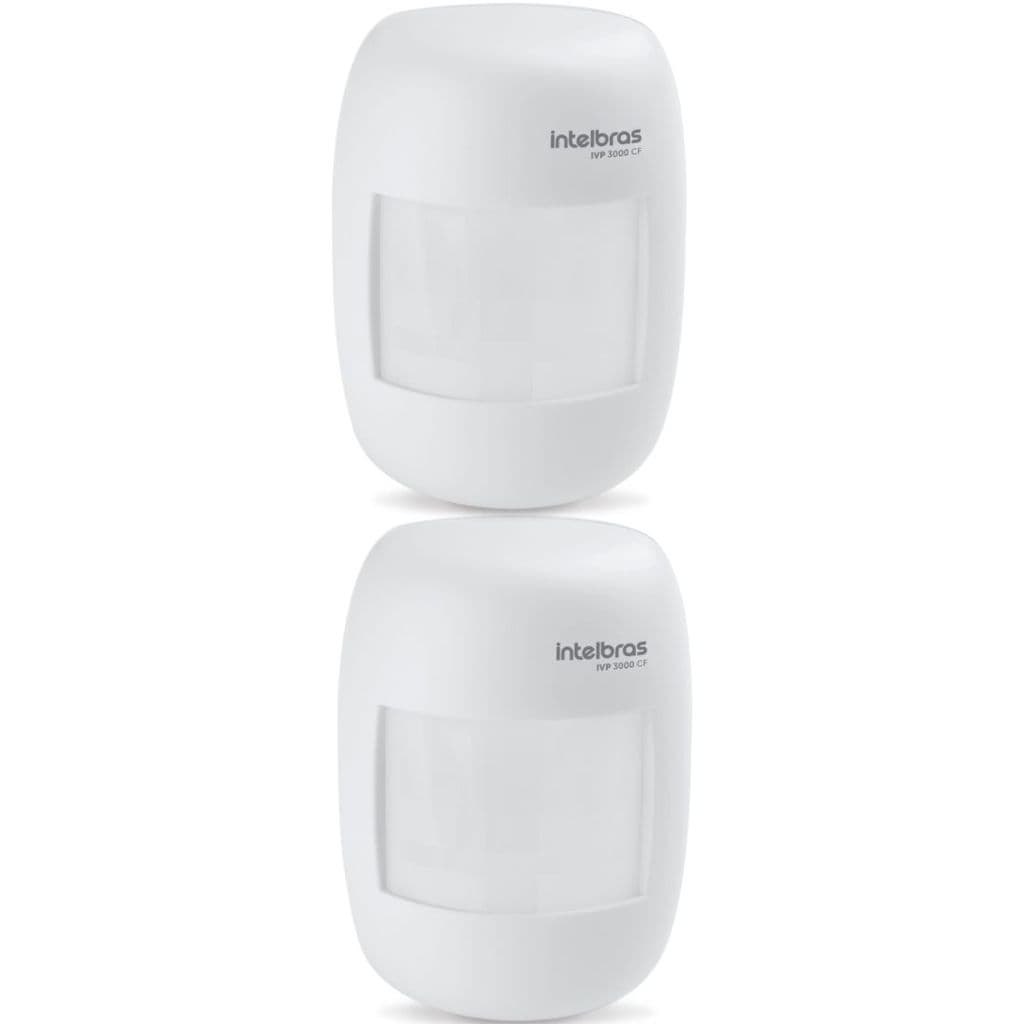 Kit 2 Sensores Alarme Passivo Infravermelho Com Fio Interno IVP 3000 CF Intelbras