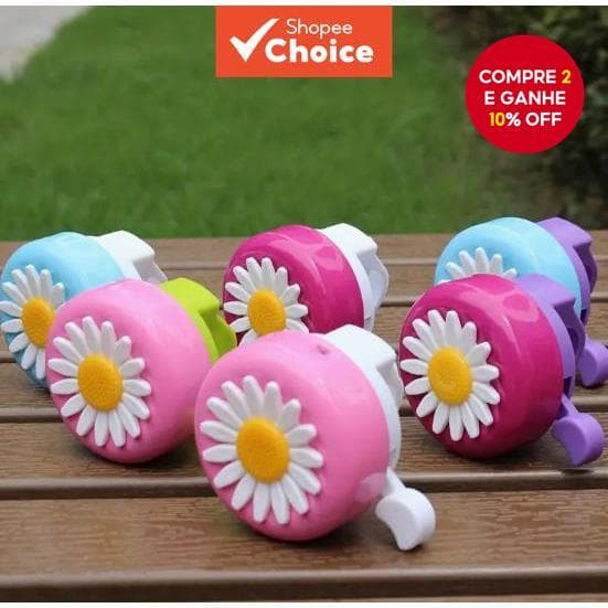 Bicicleta Multicolor Kids Funny Daisy Flower Horns Anel Alarme Guidão Plástico Quente