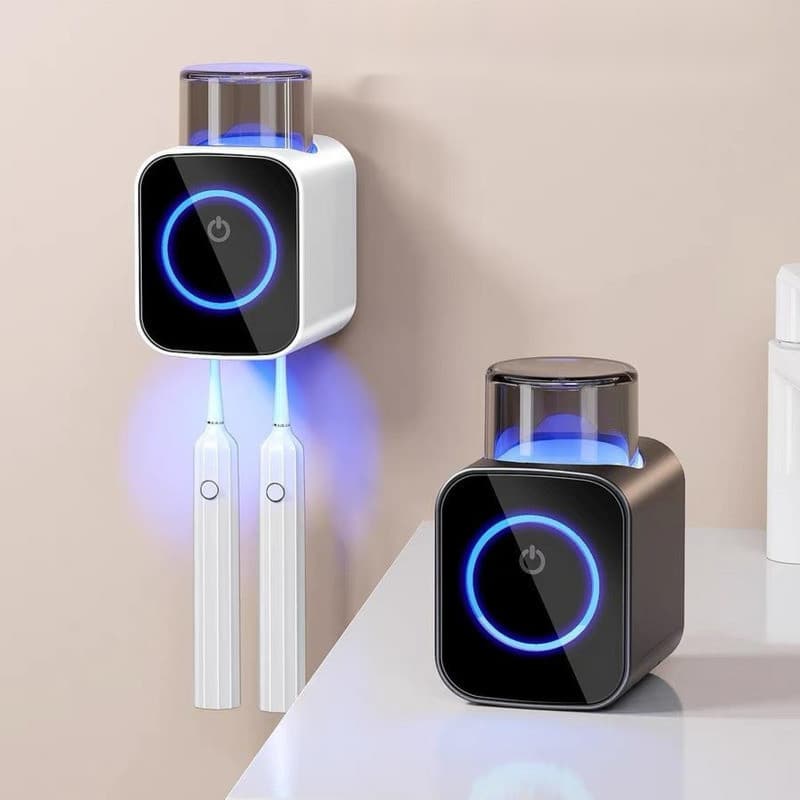 Suporte Escova De Dentes Esterilizador Com Luz UV Antibacteriano Função de secagem Decoracão Banheiro