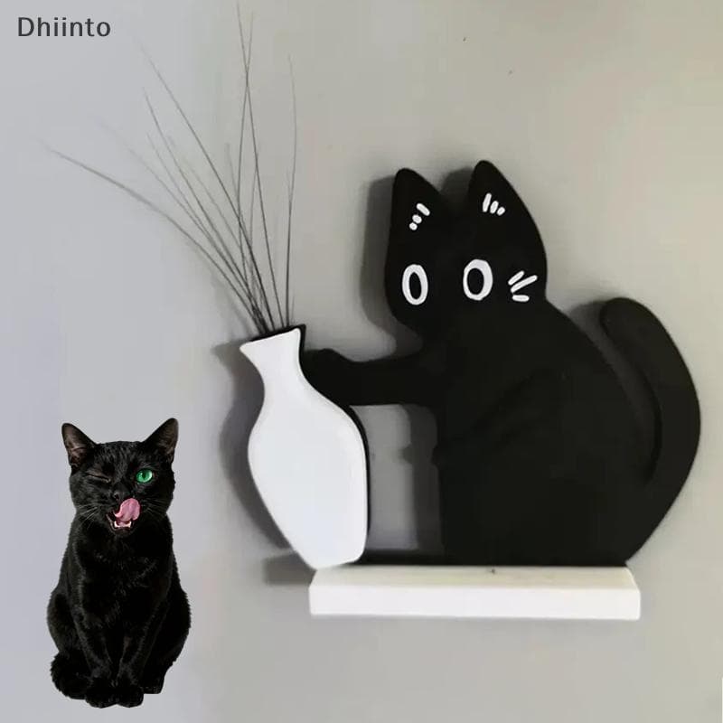 [Dhiint] Cat Empurrando Vaso Decoração Gato Bigode Coleção & Caixa Memorial Ímã De Geladeira De Escritório Em Casa Pr