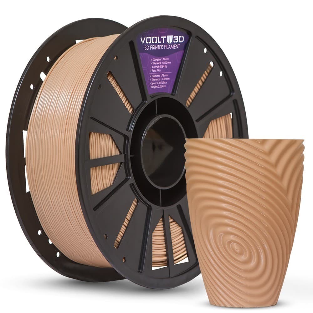 Filamento PET-G HF Premium Bege Caucasiano Sólido - 1KG