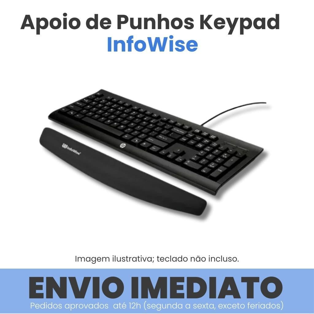 Apoio de Punho em Gel Ergonômico Azul Escuro InfoWise para Teclado