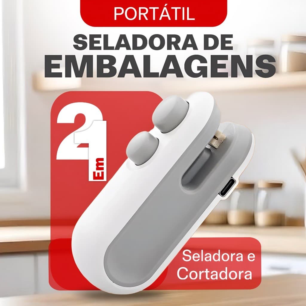 Mini Máquina Seladora Portátil  2 Em 1 Saco Plástico Embalagen Carregamento Usb Elétrica