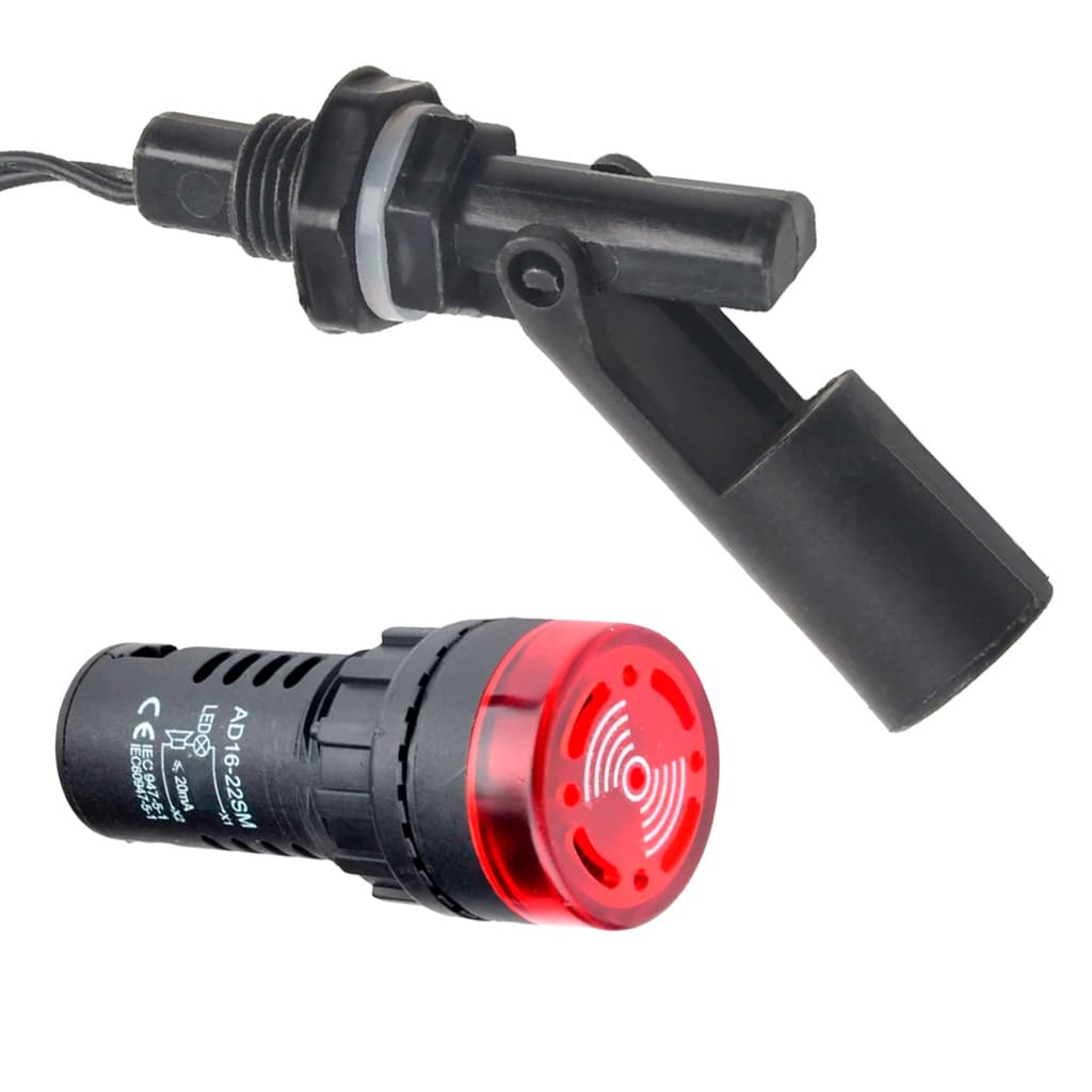 Sensor Nível Reservatório Boia + Buzzer Sinalizador Alarme Sonoro e Visual