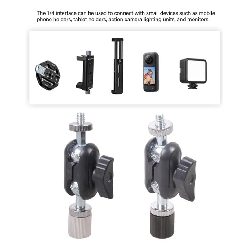 Adaptador De Mini Cabeça Giratória Utake 360 Com 1 4 Parafusos Para Acessórios Fotográficos