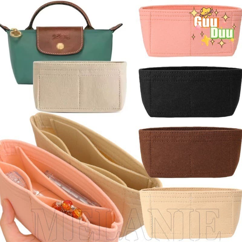 [Guudu] Bolsa De Armazenamento De Maquiagem Multifuncional-Mini Forro Interno Com Vários Bolsos-Bolsas De Inserção De Pa