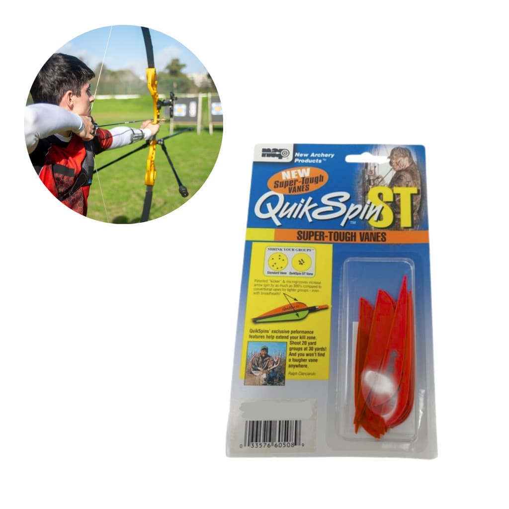 Penas vermelhas resistente para flechas - QuikSpin ST