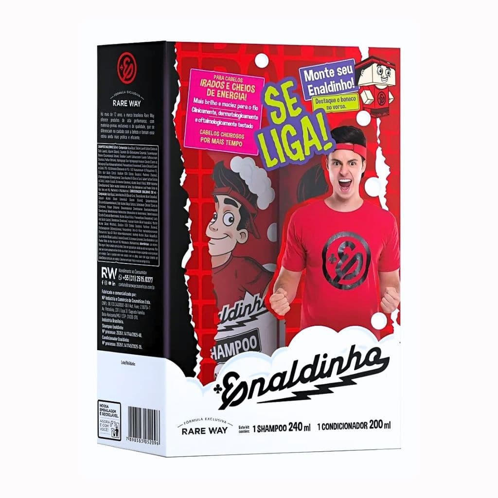Kit Shampoo 240 ml e Condicionador 200 ml Enaldinho Rare Way
