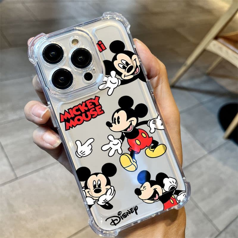 Capa para celular Fofo Mickey adequada para iPhone 17 16 11 12 13 14 15 Pro Max Plus XR X XS TPU Capa Macia